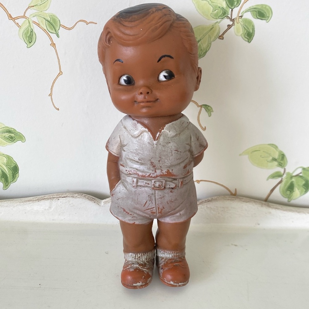 RARE 1962 Vintage Edward Mobley Light Brown Skin Squeak Doll Toy - Collectible